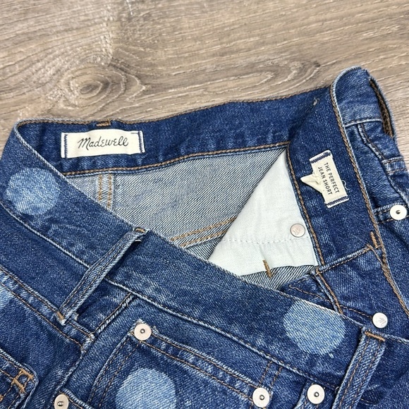NEW Madewell The Perfect Jean Shorts Polka Dot Edition 100% Cotton Blue Sz 28 - Picture 3 of 10